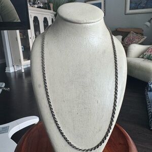Silver Chain rope Necklace costume jewelry